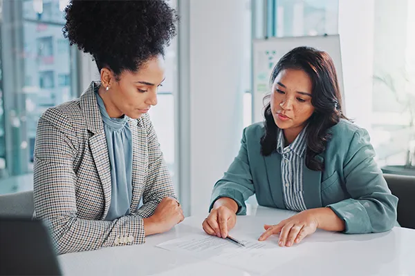 Financial analyst and client